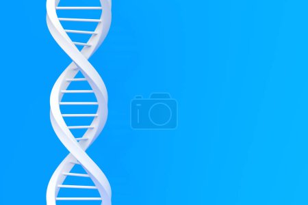 Photo for DNA on the blue background with copy space. 3d rendering illustration - Royalty Free Image
