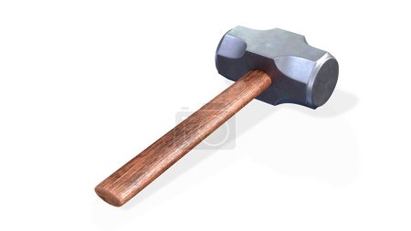 Photo for Metal sledge hammer isolated on white background. 3d render illustration - Royalty Free Image