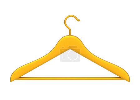 Photo for Golden clothes hanger isolated on white background. 3D rendering 3D illustration - Royalty Free Image
