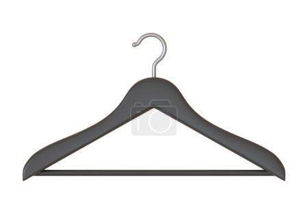 Photo for Black clothes hanger isolated on white background. 3D rendering 3D illustration - Royalty Free Image