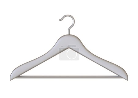 Photo for Metallic clothes hanger isolated on white background. 3D rendering 3D illustration - Royalty Free Image