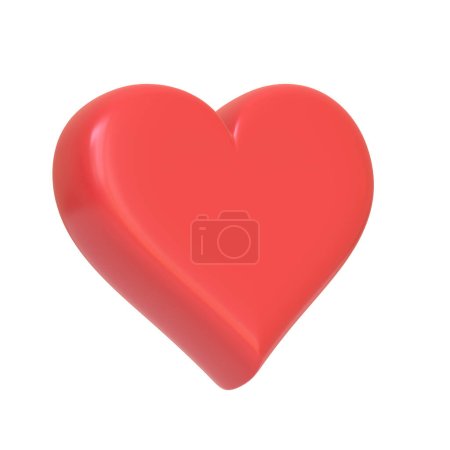 Téléchargez les photos : As jouant cartes symbole coeurs avec des couleurs rouges isolés sur fond blanc. Icône, signe et symbole 3D. Dessin animé style minimal. Illustration de rendu 3D - en image libre de droit