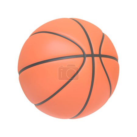 Photo for Basketball ball isolated on white background. 3D icon, sign and symbol. Cartoon minimal style. 3D Rendering Illustration - Royalty Free Image