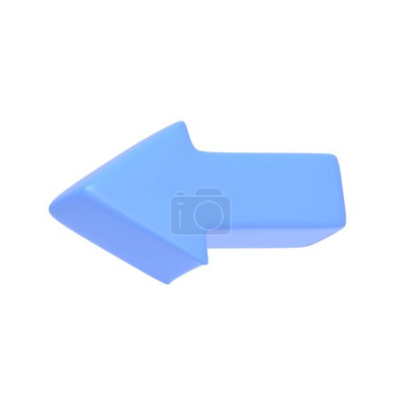 Photo for Blue arrow icon isolated on white background. 3D icon, sign and symbol. Cartoon minimal style. 3D Rendering Illustration - Royalty Free Image