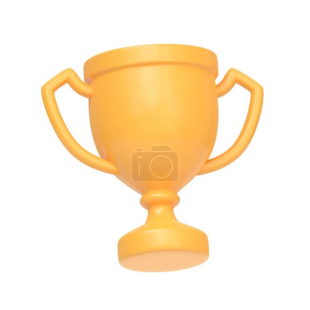 Foto de Icono de la copa Campeón, trofeo de ganadores aislado sobre fondo blanco. Ilustración de representación 3D - Imagen libre de derechos