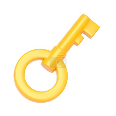 Photo for Chest key on a white background. 3d rendering illustration - Royalty Free Image
