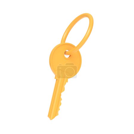 Foto de Ramo dorado de llaves aisladas sobre fondo blanco. Ilustración de representación 3D - Imagen libre de derechos