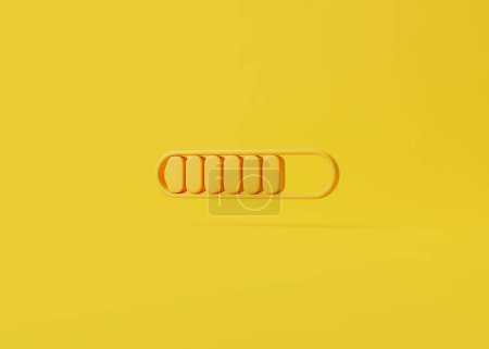 Photo for Minimal progress bar part symbol on yellow background. Loading concept. 3d render illustration - Royalty Free Image