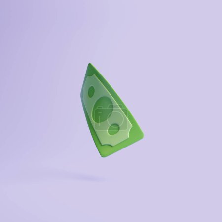 Téléchargez les photos : Livre vert Dollar Icône sur fond violet. Argent et concept de paiement. Illustration de rendu 3D - en image libre de droit