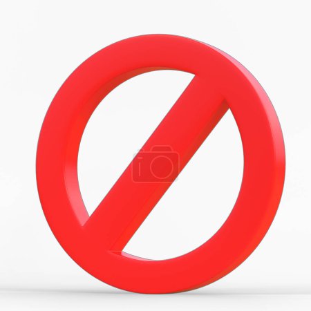 Foto de Icono de signo prohibido aislado sobre fondo blanco. 3D Render, Ilustración 3D - Imagen libre de derechos