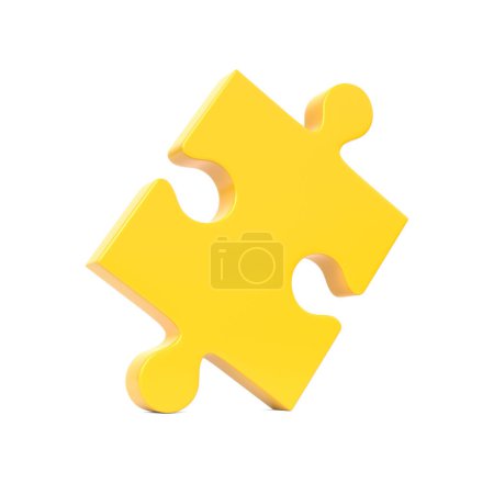 Téléchargez les photos : Pièce unique de puzzle isolé sur fond blanc. Illustration de rendu 3d - en image libre de droit