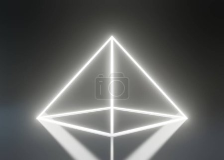 Photo for Pyramid consisting of luminous lines on a black background. 3D Render 3D Illustration - Royalty Free Image