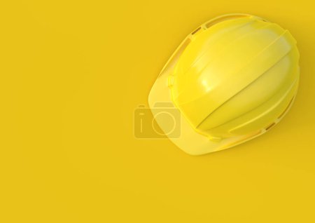 Photo for Safety helmet, isolated on bright yellow background in pastel colors. Minimalist concept. 3d render illustration - Royalty Free Image
