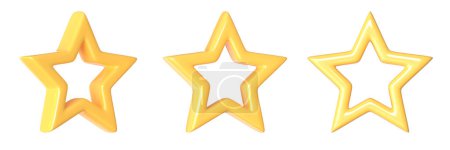 Foto de Estrellas iconos para el producto de revisión. Diseño de iconos de colección para juegos, ui, banner, diseño para aplicaciones, interfaz, desarrollo de juegos. Renderizado 3D, ilustración 3D - Imagen libre de derechos