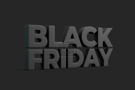 Photo for Black Friday text on black background. 3D render illustration - Royalty Free Image