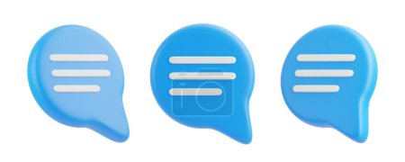 Photo for Speech bubble isolated on white background. Chat icon set. Chatting box, message box. 3D render illustration - Royalty Free Image