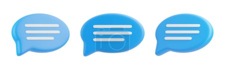 Foto de Burbuja del habla aislada sobre fondo blanco. Conjunto de iconos de chat. Caja de chat, caja de mensajes. Ilustración de representación 3D - Imagen libre de derechos