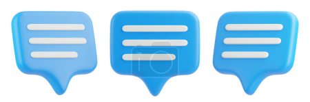 Photo for Speech bubble isolated on white background. Chat icon set. Chatting box, message box. 3D render illustration - Royalty Free Image