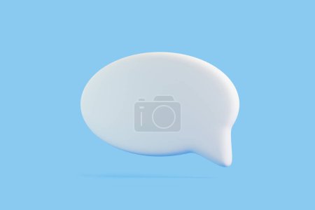 Photo for Speech bubble on blue background. Chat icon set. Chatting box, message box. 3D render illustration - Royalty Free Image