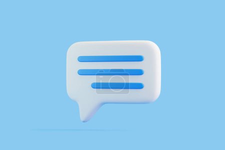 Photo for Speech bubble on blue background. Chat icon set. Chatting box, message box. 3D render illustration - Royalty Free Image