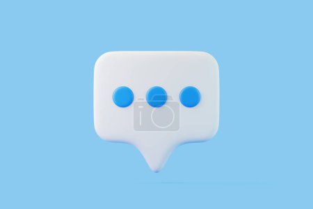 Foto de Burbuja del habla sobre fondo azul. Conjunto de iconos de chat. Caja de chat, caja de mensajes. Ilustración de representación 3D - Imagen libre de derechos
