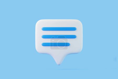 Foto de Burbuja del habla sobre fondo azul. Conjunto de iconos de chat. Caja de chat, caja de mensajes. Ilustración de representación 3D - Imagen libre de derechos