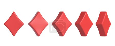 Photo for Set of aces cards symbols isolated on white background. Diamond icon. 3D render illustration - Royalty Free Image