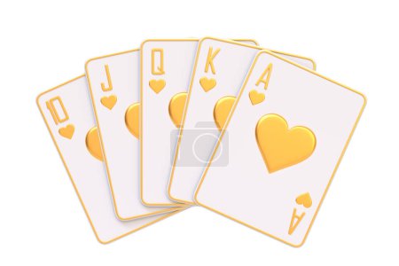 Photo for Playing cards isolated on a white background. Casino cards, blackjack, poker. Front view. 3D render illustration - Royalty Free Image