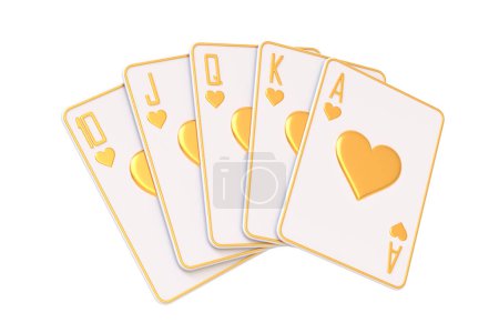 Téléchargez les photos : Jouer aux cartes isolées sur un fond blanc. Cartes de casino, blackjack, poker. Illustration de rendu 3D - en image libre de droit