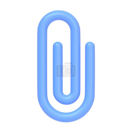 Téléchargez les photos : Trombone bleu isolé sur fond blanc. Icône, signe et symbole 3D. Dessin animé style minimal. Vue de face. Illustration 3D Render - en image libre de droit