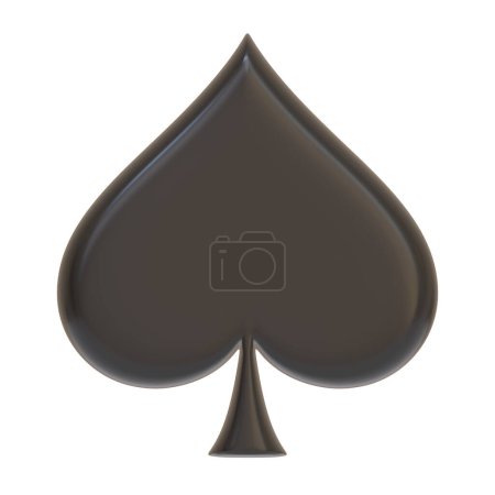 Photo for Aces playing cards symbol spades with black colors isolated on white background. 3D icon, sign and symbol. Cartoon minimal style. Front view. 3D Render Illustration - Royalty Free Image