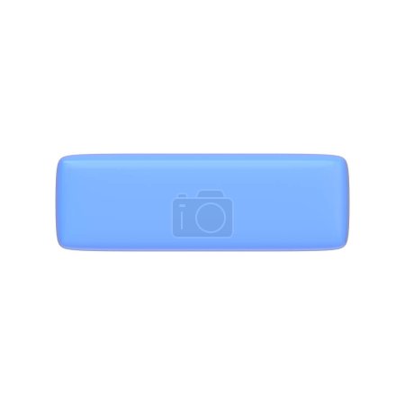 Photo for Blue minus sign isolated on white background. 3D icon, sign and symbol. Cartoon minimal style. Front view. 3D Render Illustration - Royalty Free Image
