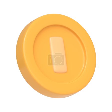 Foto de Moneda de oro del juego Mario aislado sobre fondo blanco. Icono 3D, signo y símbolo. Estilo minimalista de dibujos animados. Ilustración de renderizado 3D - Imagen libre de derechos
