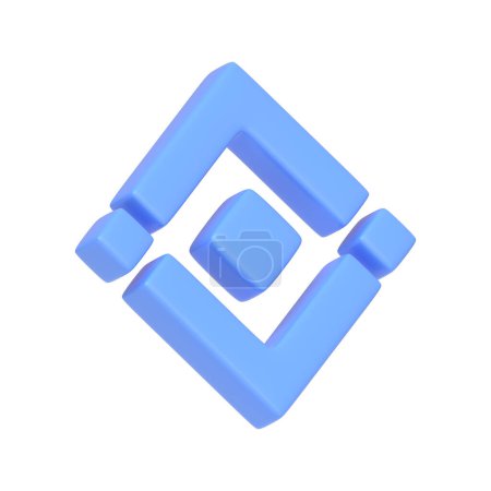 Téléchargez les photos : Symbole de binance bleu isolé sur fond blanc. Icône, signe et symbole 3D. Dessin animé style minimal. Illustration 3D Render - en image libre de droit