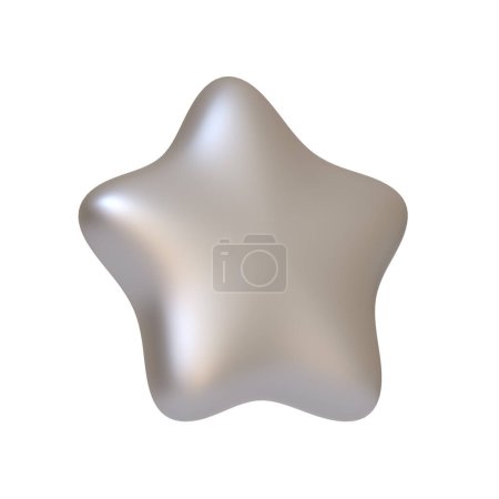 Foto de Estrella de plata metálica con un acabado brillante, que representa la calidad, el logro o un sistema de clasificación aislado sobre fondo blanco. Icono 3D, signo y símbolo. Vista lateral. Ilustración de renderizado 3D - Imagen libre de derechos