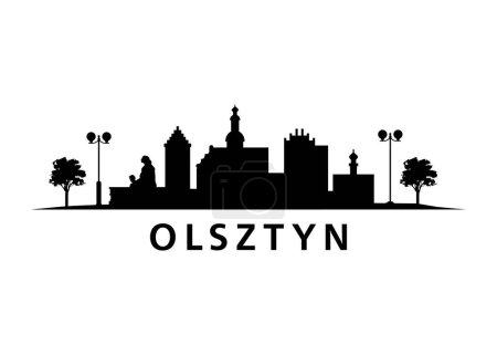 Téléchargez les illustrations : Olsztyn Skyline Paysage urbain en Pologne - en licence libre de droit