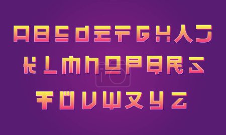 Illustration for Alphabet inspired by 90's Nostalgia, VHS and Movies. Vintage letters and numbers collection. VCR Retro Typography. Typeface in analog style. Yellow and blue colors. - Royalty Free Image