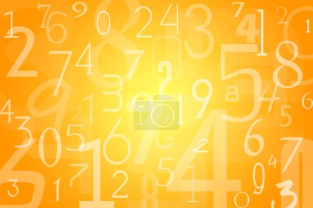 Photo for Abstract yellow background with numbers - Royalty Free Image