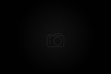 Photo for Abstract background with hexagonal dots pattern on black vignette background - Royalty Free Image