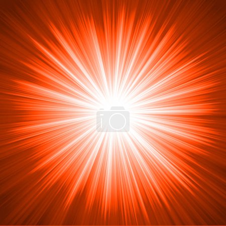 Foto de Abstracto estallido de los rayos del sol sobre fondo rojo - Imagen libre de derechos