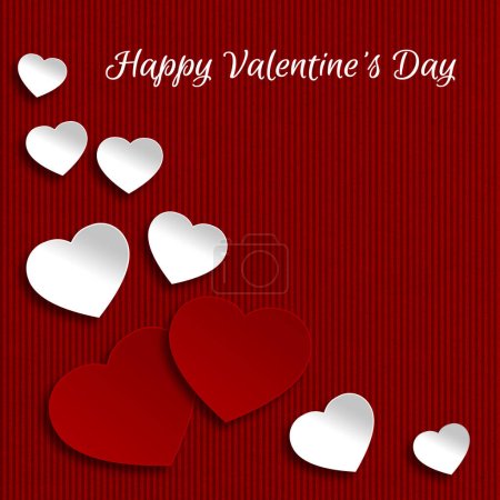 Foto de Fondo del día de San Valentín con corazones rojos y blancos - Imagen libre de derechos