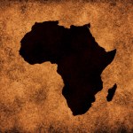 Grunge Paper With Dark Africa Map
