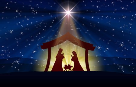 Christmas Crib the birth of Jesus-stock-photo