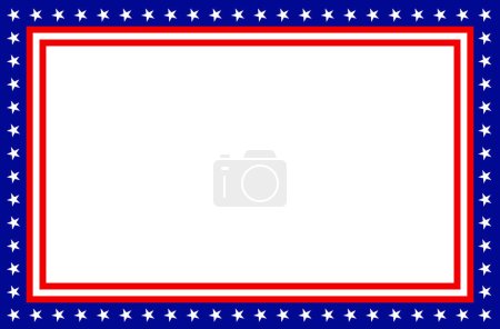 Illustration for USA abstract frame background with elements of the American flag - Royalty Free Image