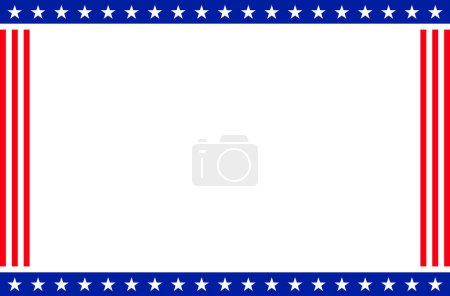 Illustration for USA abstract frame background with elements of the American flag - Royalty Free Image