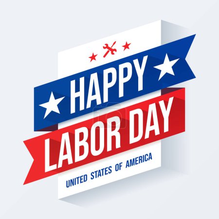 Illustration for USA Labor Day background - Royalty Free Image