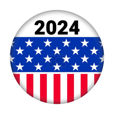 Illustration for USA election 2024 design pin button - Royalty Free Image
