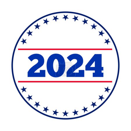 Illustration for USA election 2024 design for pin button - Royalty Free Image
