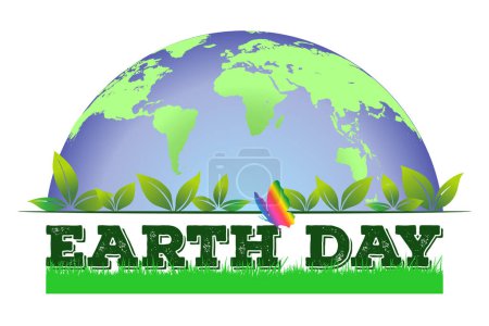 Ilustración de Fondo del Día de la Tierra. Protección del medio ambiente, Ilustración vector concepto verde. - Imagen libre de derechos