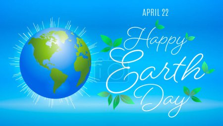Illustration for Earth Day background. Save the planet, Environmental Protection, Green concept vector illustration. - Royalty Free Image